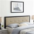 Modway Teagan Tufted Metal and Fabric Full Headboard in Black/Beige