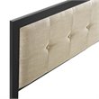 Modway Teagan Tufted Metal and Fabric Full Headboard in Black/Beige