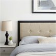 Modway Teagan Tufted Metal and Fabric Full Headboard in Black/Beige
