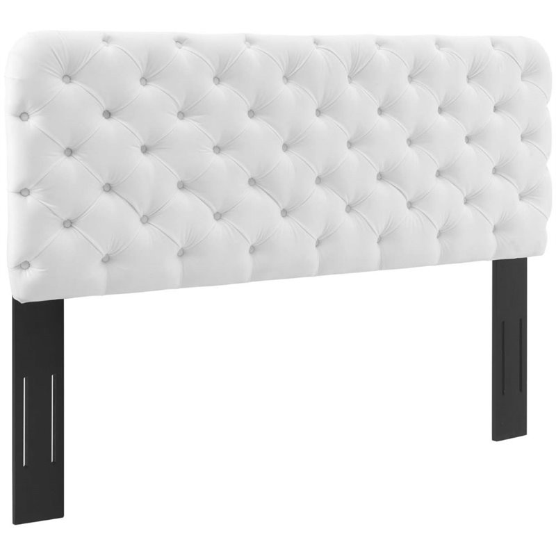 Modway Lizzy Tufted Twin Performance Velvet Headboard in White