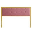 Modway Teagan Tufted King Performance Velvet Headboard in Gold/Dusty Rose