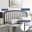 Modway Nova Modern Farmhouse Queen Metal Spindle Headboard in Black