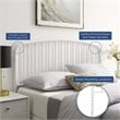 Modway Nova Modern Farmhouse Queen Metal Spindle Headboard in White