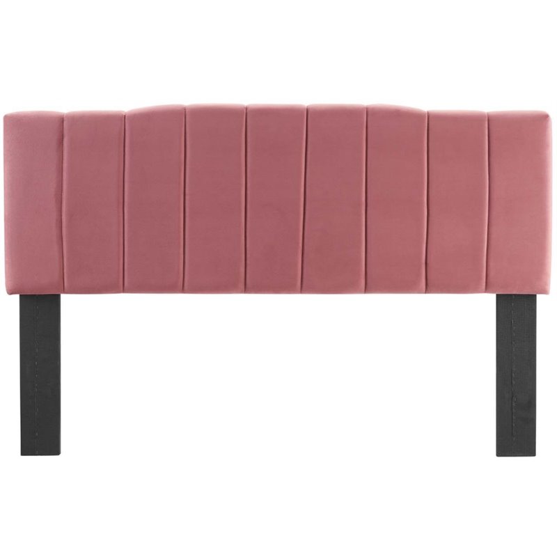 Modway Camilla Channel Tufted King/California King Velvet Headboard - Dusty Rose