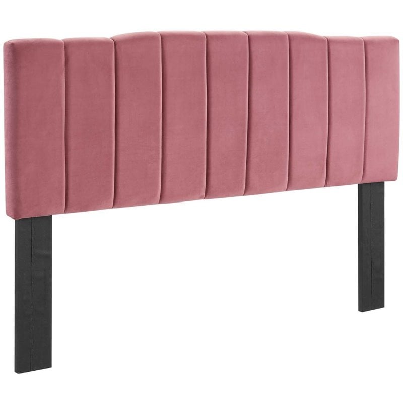 Modway Camilla Channel Tufted King/California King Velvet Headboard - Dusty Rose
