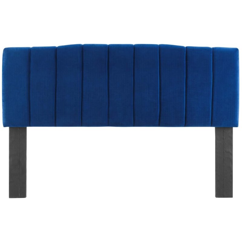 Modway Camilla Channel Tufted King/California King Velvet Headboard in Navy