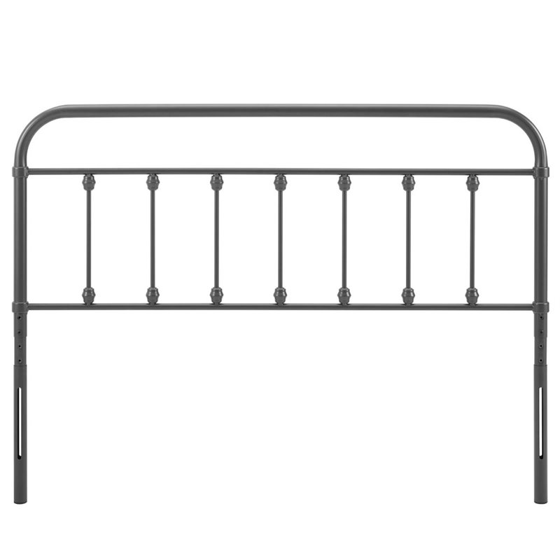 Modway Sage Modern Farmhouse Twin Metal Spindle Headboard in Gray