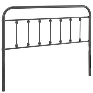 Modway Sage Modern Farmhouse Twin Metal Spindle Headboard in Gray