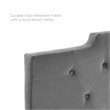 Modway Juliet Tufted Full/Queen Performance Velvet Headboard in Charcoal
