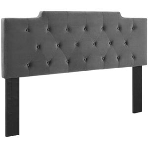 Modway Juliet Tufted Full/Queen Performance Velvet Headboard in Charcoal