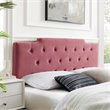 Modway Juliet Tufted King/California King Velvet Headboard in Dusty Rose