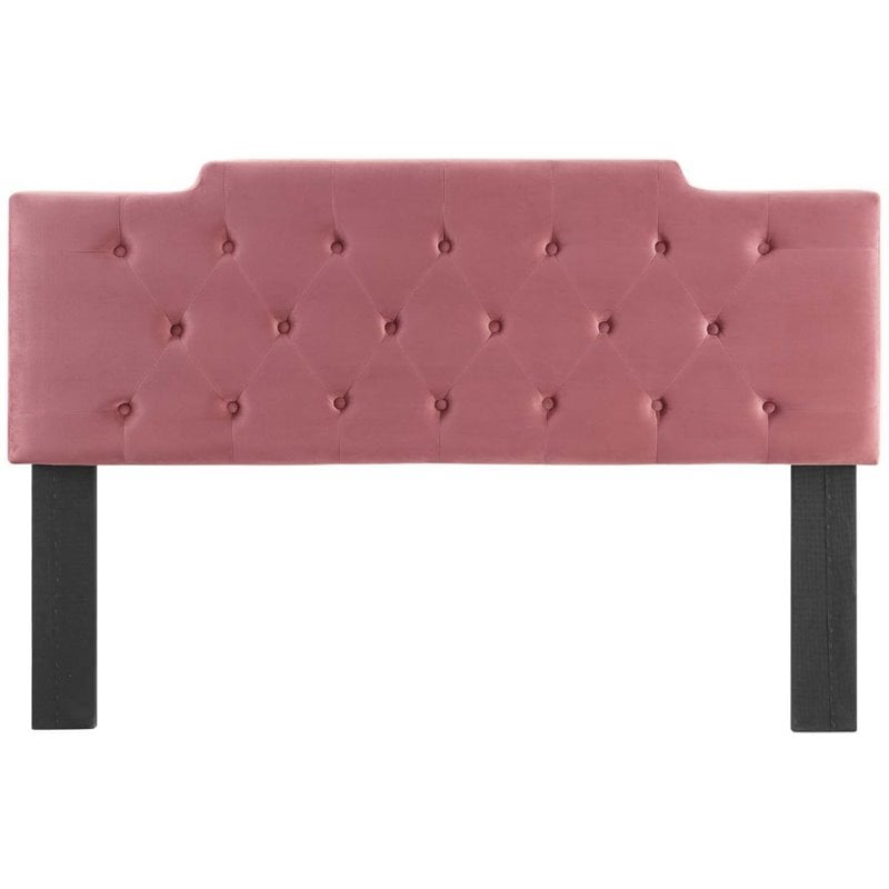 Modway Juliet Tufted King/California King Velvet Headboard in Dusty Rose