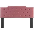 Modway Juliet Tufted King/California King Velvet Headboard in Dusty Rose