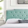 Modway Juliet Tufted King/California King Velvet Headboard in Mint Green