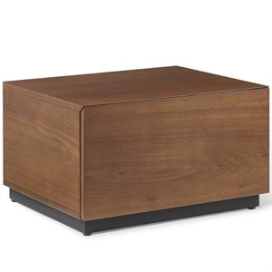 modway caima 1 drawer mid century modern wooden nightstand in walnut
