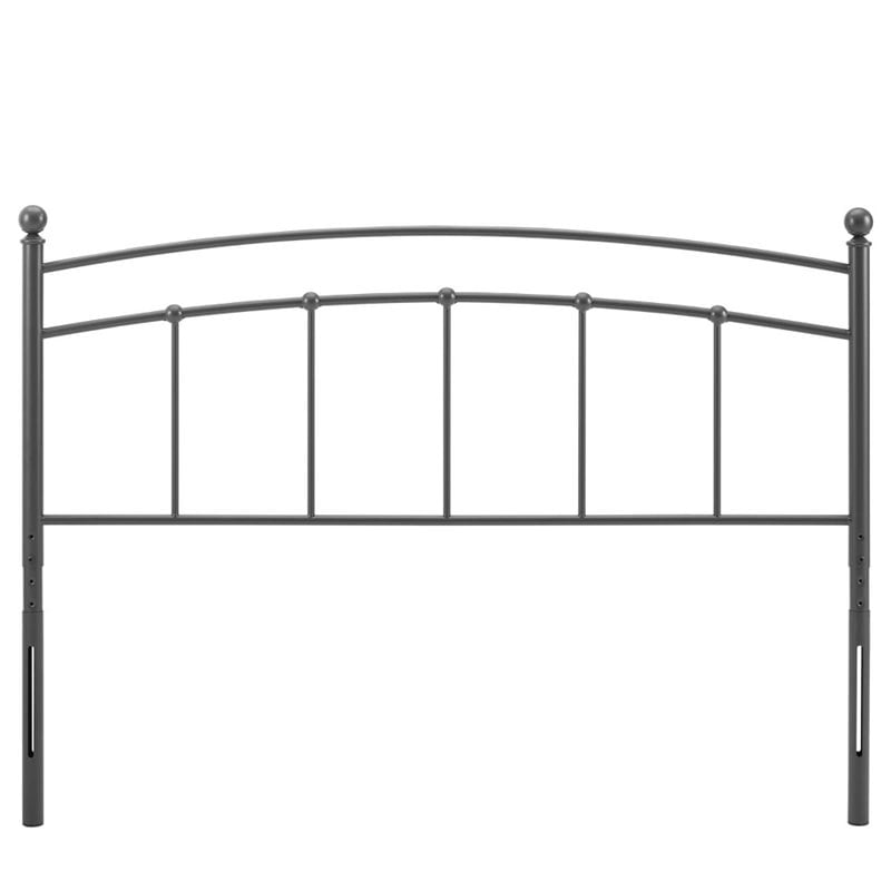 Modway Abigail Modern Farmhouse Twin Metal Spindle Headboard in Gray