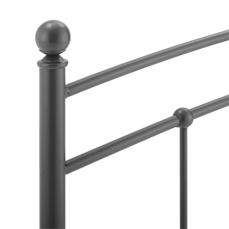 Modway Abigail Modern Farmhouse Twin Metal Spindle Headboard in Gray