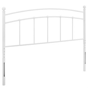 Modway Abigail Modern Farmhouse Twin Metal Spindle Headboard in White