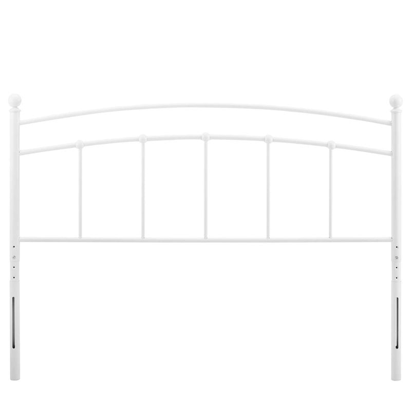 Modway Abigail Queen Modern Style Powder Coated Iron Headboard in White