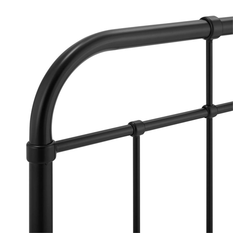 Modway Alessia Modern Powder Coated Iron Twin Headboard in Black