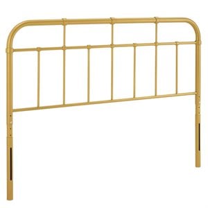 Modway Alessia Modern Farmhouse Twin Metal Spindle Headboard in Gold
