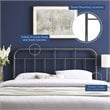 Modway Alessia Modern Farmhouse Twin Metal Spindle Headboard in Gray