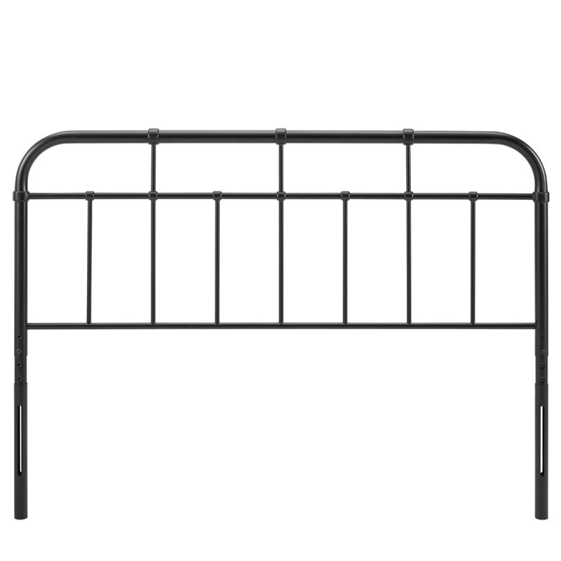Modway Alessia Modern Farmhouse King Metal Spindle Headboard in Black