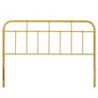 Modway Alessia Modern Farmhouse King Metal Spindle Headboard in Gold