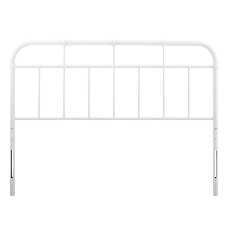 Modway Alessia Modern Farmhouse King Metal Spindle Headboard in White