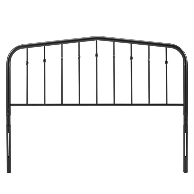 Modway Lennon Contemporary Modern Twin Metal Spindle Headboard in Black