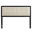 Modway Draper Tufted King Fabric and Wood Headboard in Black/Beige