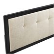 Modway Draper Tufted King Fabric and Wood Headboard in Black/Beige