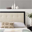 Modway Draper Tufted King Fabric and Wood Headboard in Black/Beige