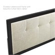 Modway Draper Tufted King Fabric and Wood Headboard in Black/Beige