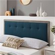 Modway Draper Tufted King Fabric and Wood Headboard in Gray/Azure Blue