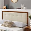 Modway Draper Tufted King Fabric and Wood Headboard in Walnut/Beige
