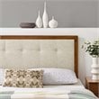 Modway Draper Tufted King Fabric and Wood Headboard in Walnut/Beige