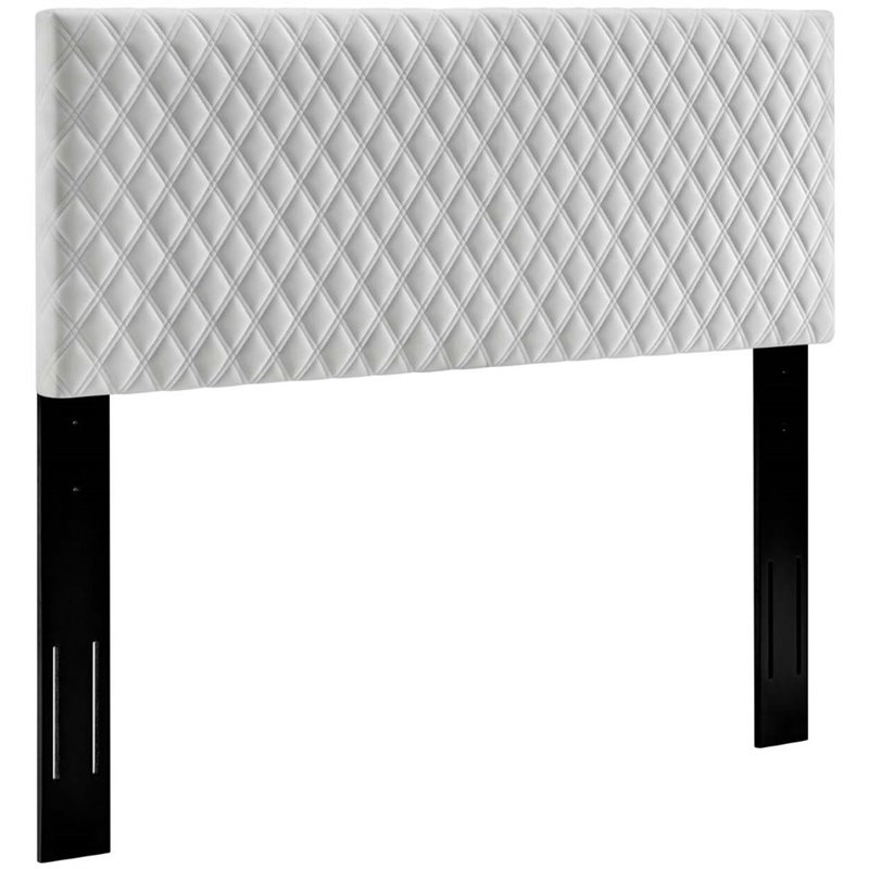 Modway Angela Full/Queen Modern Performance Velvet Headboard in White