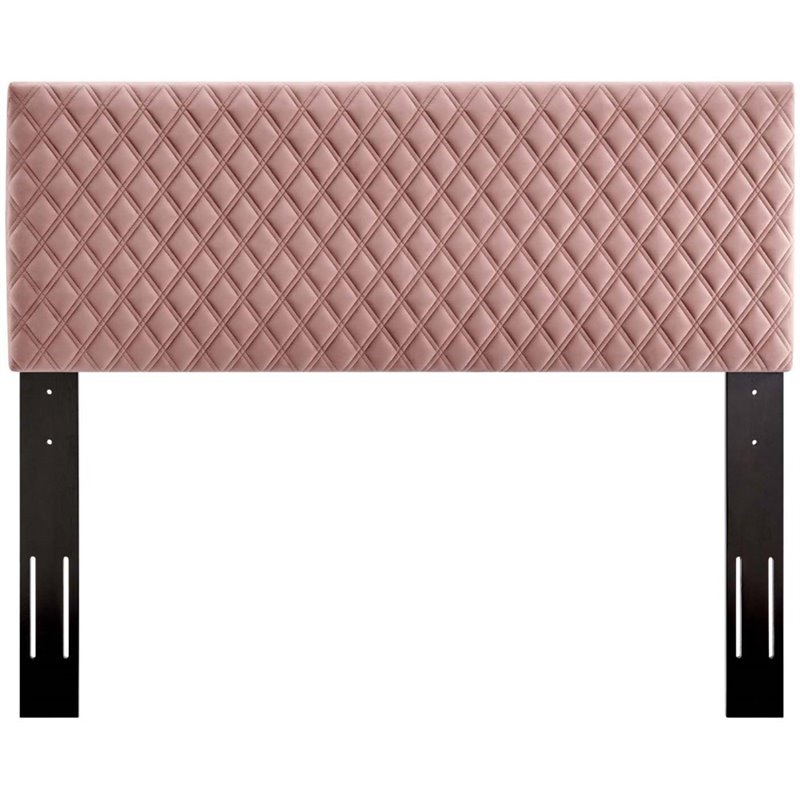 Modway Angela King Modern Performance Velvet Headboard in Dusty Rose