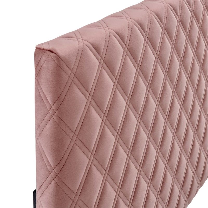 Modway Angela King Modern Performance Velvet Headboard in Dusty Rose