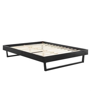 modway billie wooden platform bed in black