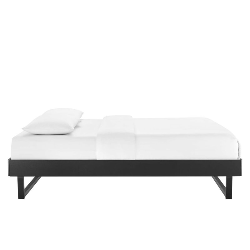Modway Billie Queen Rubberwood and MDF Wood Platform Bed Frame in Black