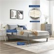 Modway Billie King Rubberwood and MDF Wood Platform Bed Frame in Gray
