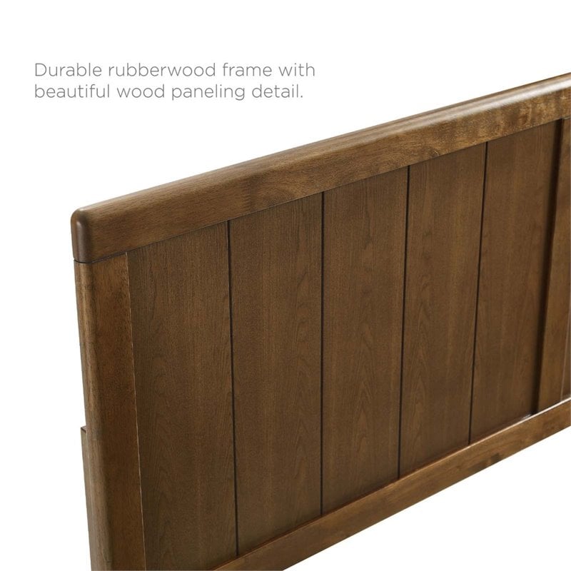 Modway Robbie Twin Modern Rubberwood and MDF Headboard in Walnut