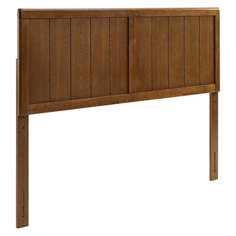 Modway Robbie Twin Modern Rubberwood and MDF Headboard in Walnut