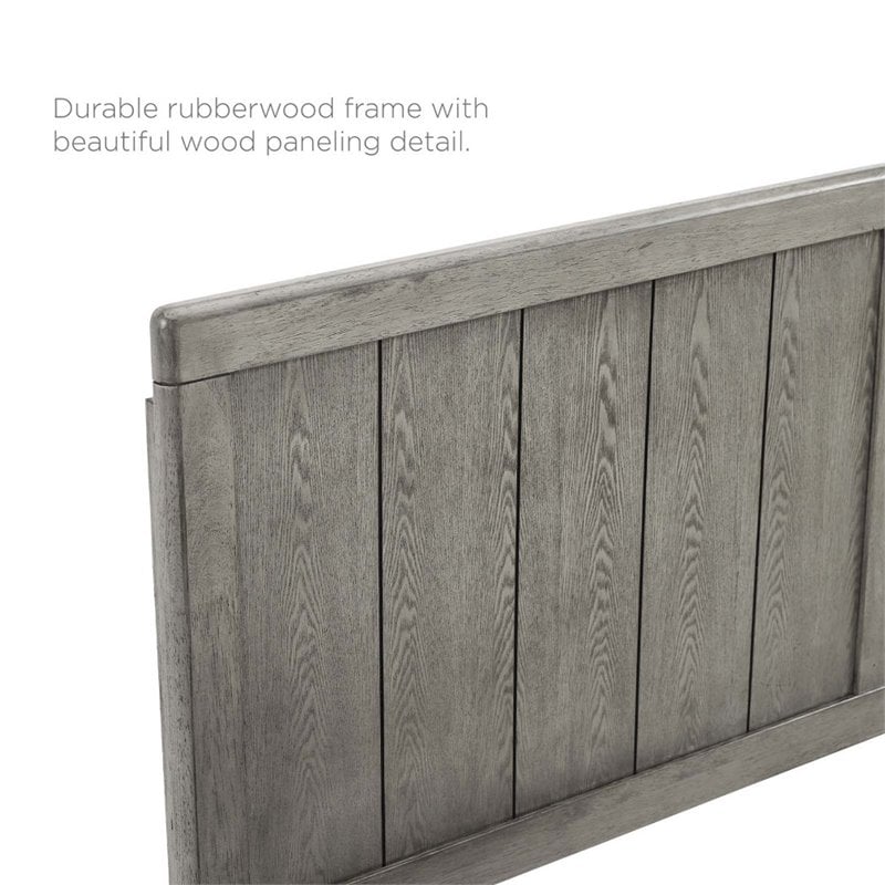 Modway Robbie Queen Modern Rubberwood and MDF Headboard in Gray