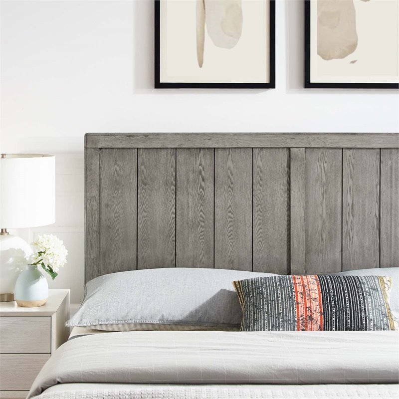 Modway Robbie King Modern Rubberwood and MDF Headboard in Gray