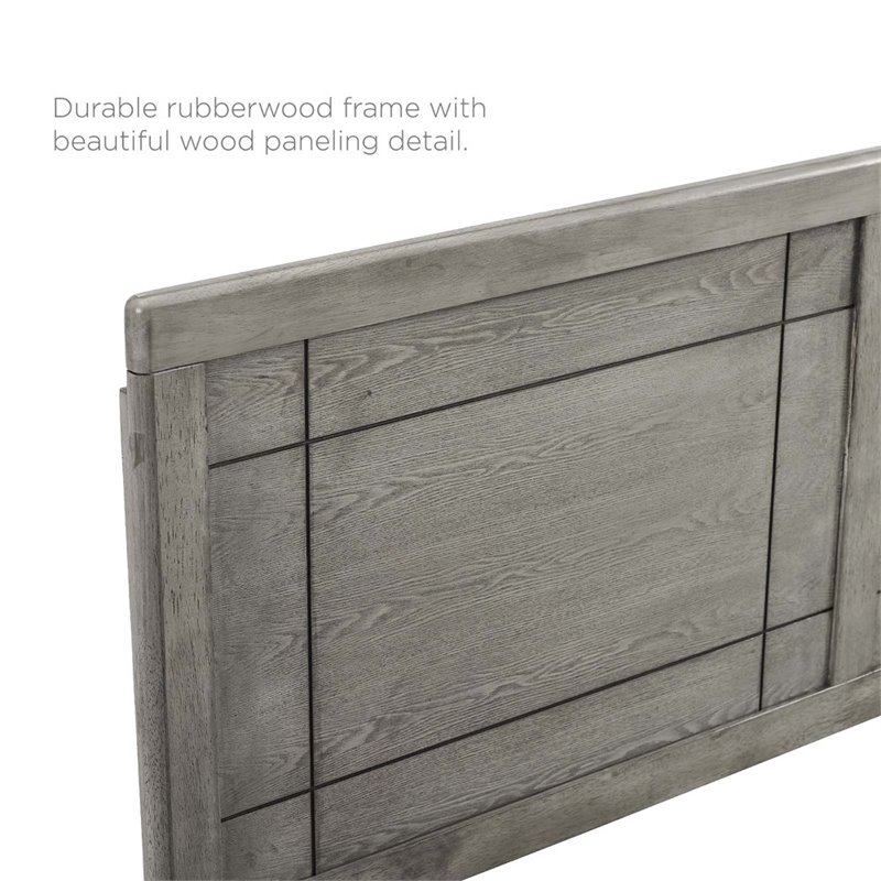 Modway Archie Full Modern Rubberwood and MDF Headboard in Gray