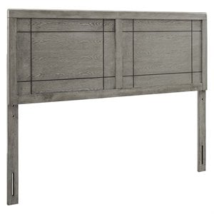 Modway Archie Queen Modern Rubberwood and MDF Headboard in Gray