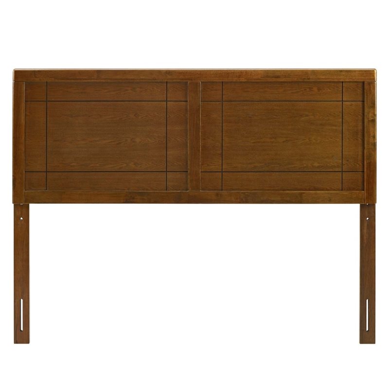 Modway Archie Queen Modern Rubberwood and MDF Headboard in Walnut